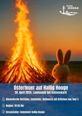Wir freuen uns auf einen schönen Abend mit Euch! 
#Osterfeuer #hallighooge #immeranders #tourismus_service_hallig_hooge #foryou #froheostern