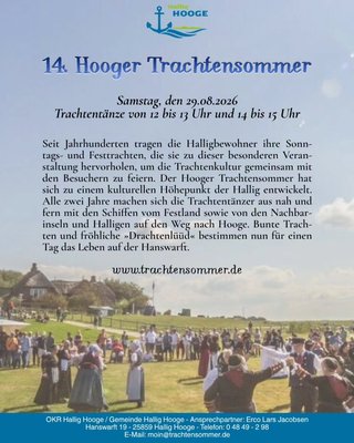 🎶 Bald steht auch der 14. Hooger Trachtensommer wieder an! Zeit und Lust auf Trachtentänze? Dann kommt doch vorbei! Wir freuen uns auf Euch!

Euer Tourismus-Service Hallig Hooge ⚓

#nordsee #wattenmeer #hooge #halligen #sommer