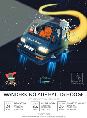 Ab Heute geht es mit dem Open Air-Kino des SubaLi-Wanderkinos los!🎉

Folgende Filme stehen bei uns auf dem Programm: 
🎥Montag, 24.08.26 "Paddington"
🎥Dienstag, 25.08.26 "Kill the Jockey"
🎥Mittwoch, 26.08.26 "Nordsee ist Mordsee"

Los geht es immer um 20:4