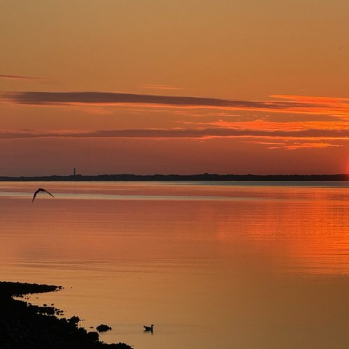 Sonnenuntergang im Vordergrund großer Priel